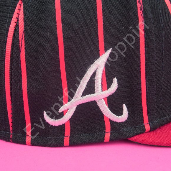 New Era Atlanta Braves Hat Mens OS Blue Snapback Striped Retro Y2K New - Picture 10 of 15